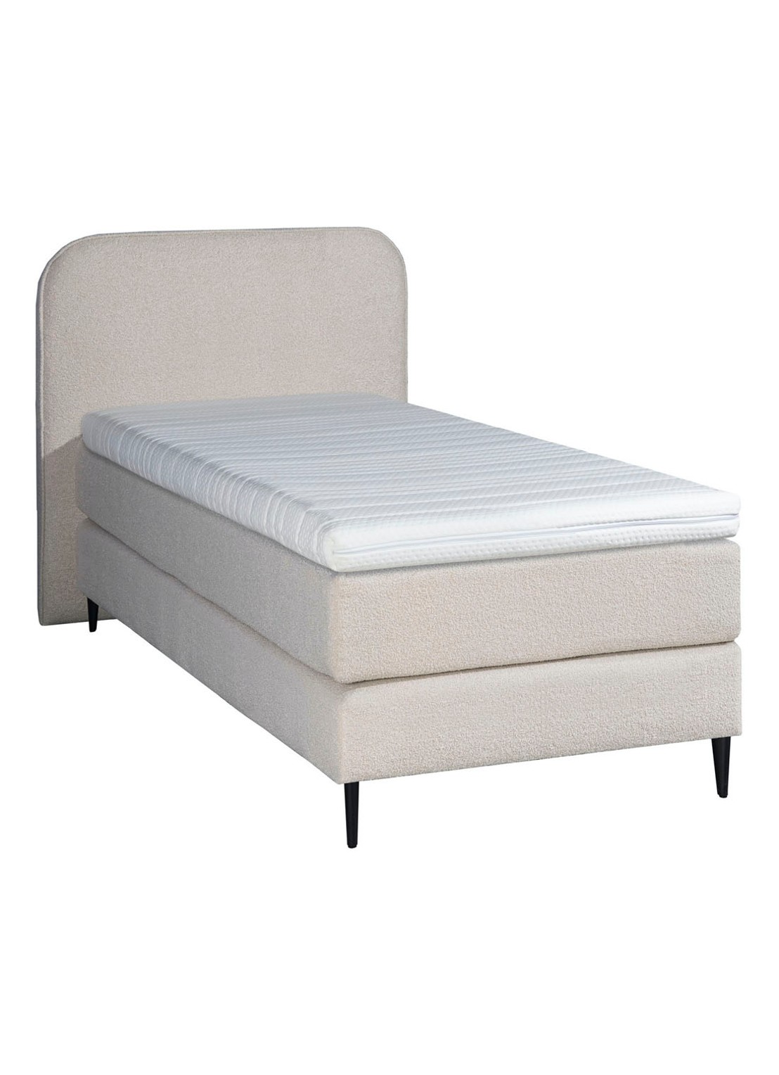Bloemendaal Treviso eenpersoons boxspring combinatie inclusief matras en topper - voorkant 4 beige