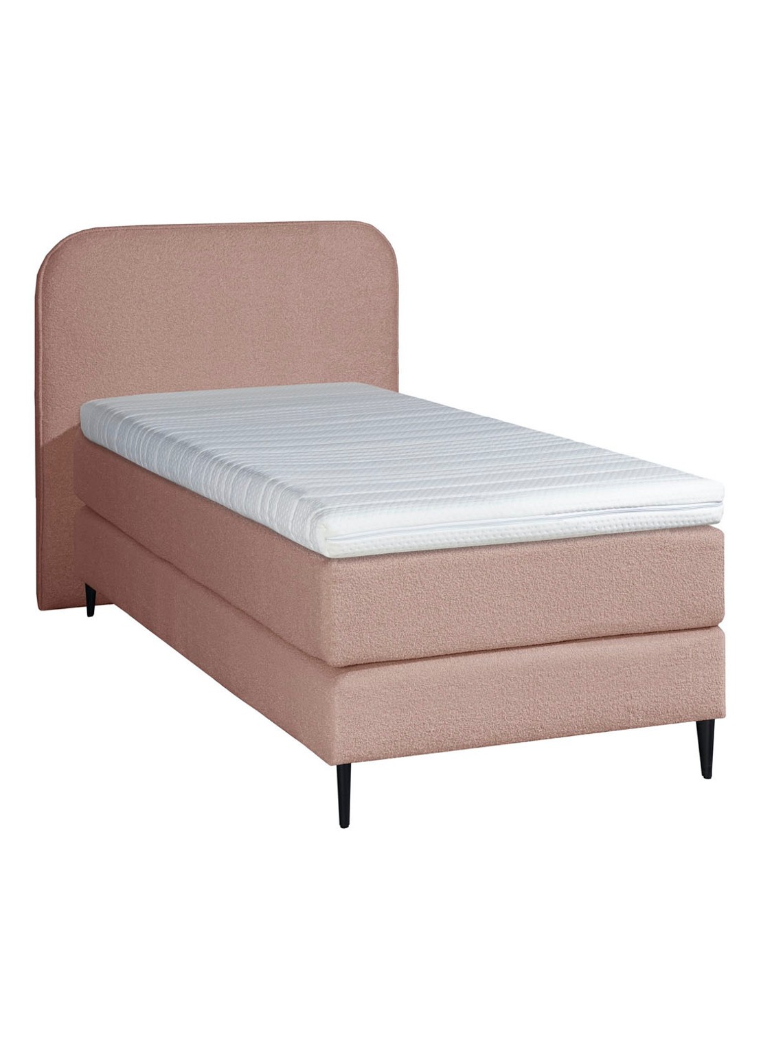 Bloemendaal Treviso eenpersoons boxspring combinatie inclusief matras en topper - voorkant 4 oudroze