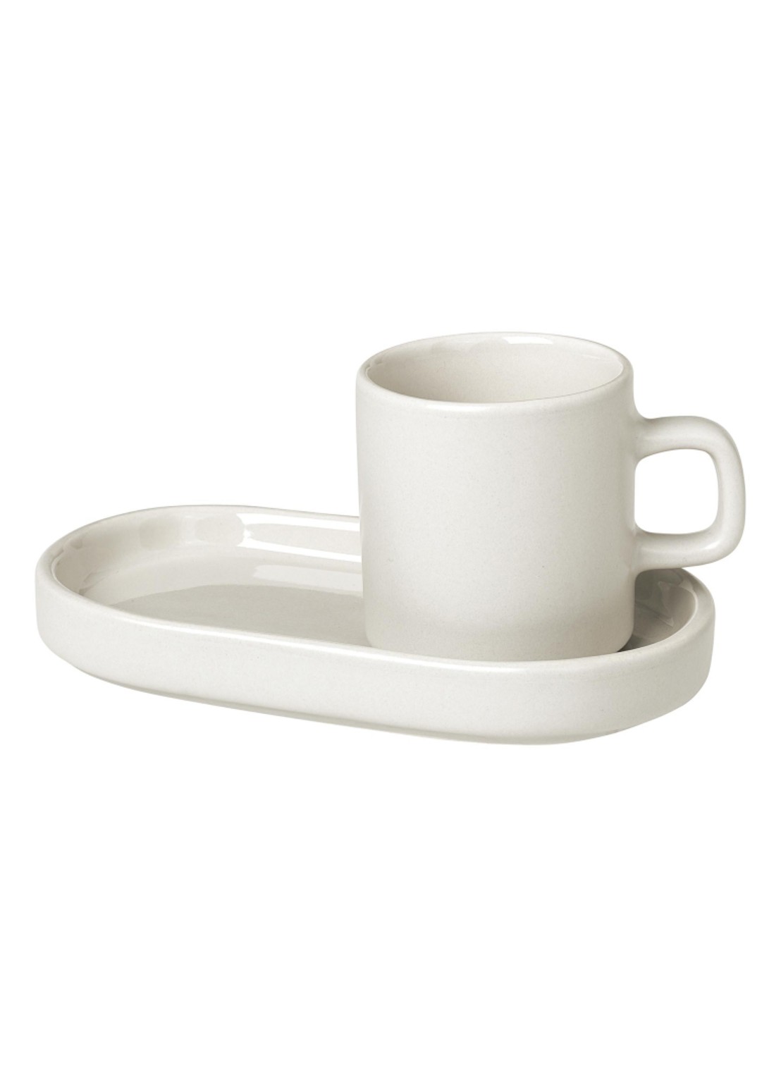 Blomus Pilar espresso kop en schotel set van 2  - voorkant wit