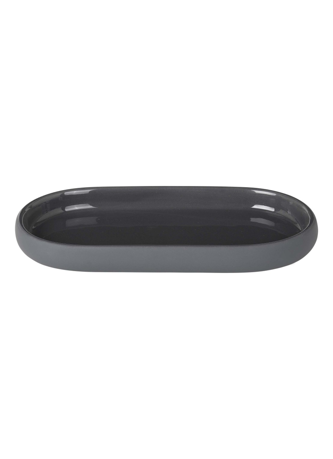 Blomus Sono zeepschaal van keramiek 19 cm - voorkant grijs
