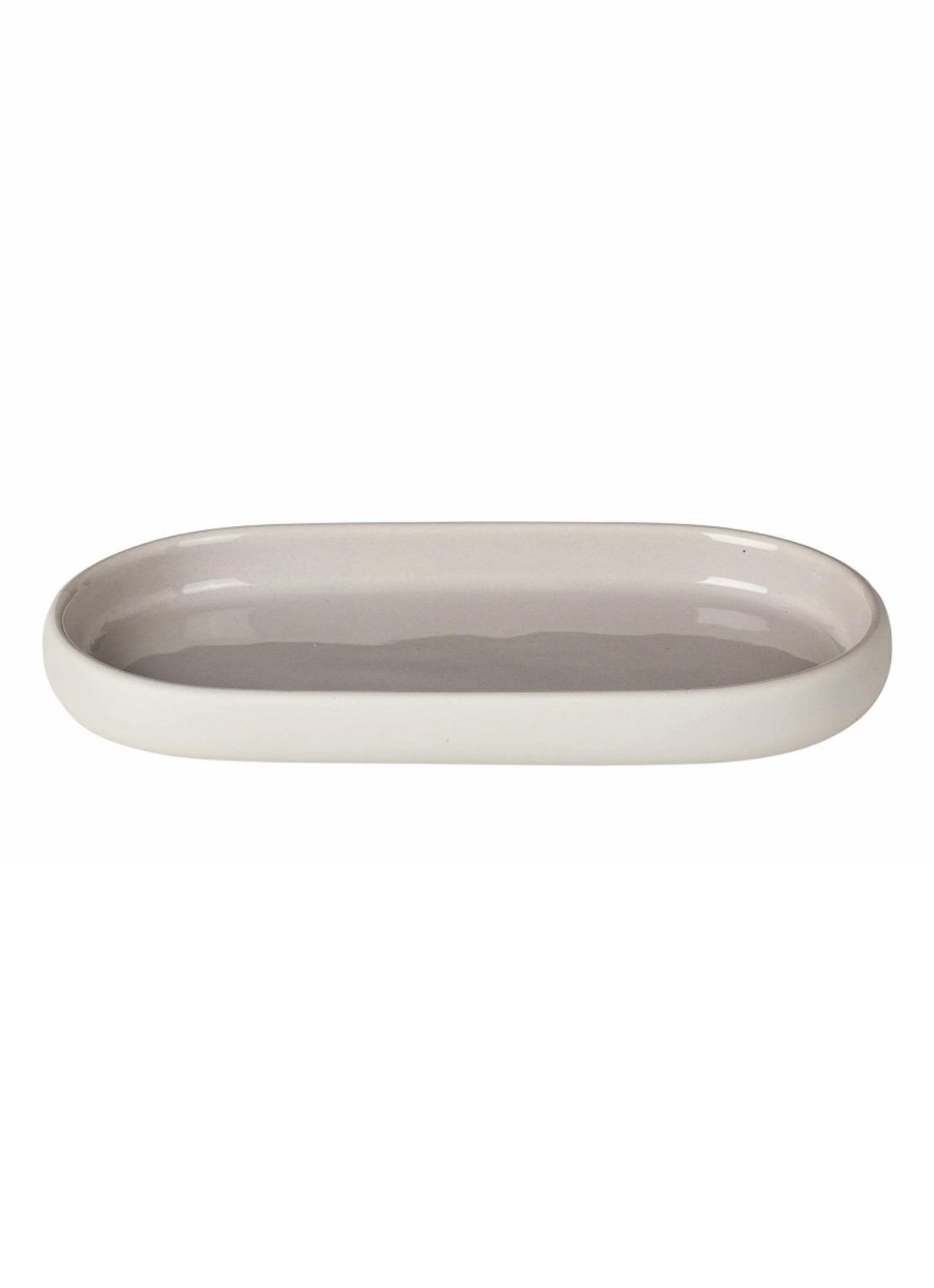 Blomus Sono zeepschaal van keramiek 19 cm - voorkant creme