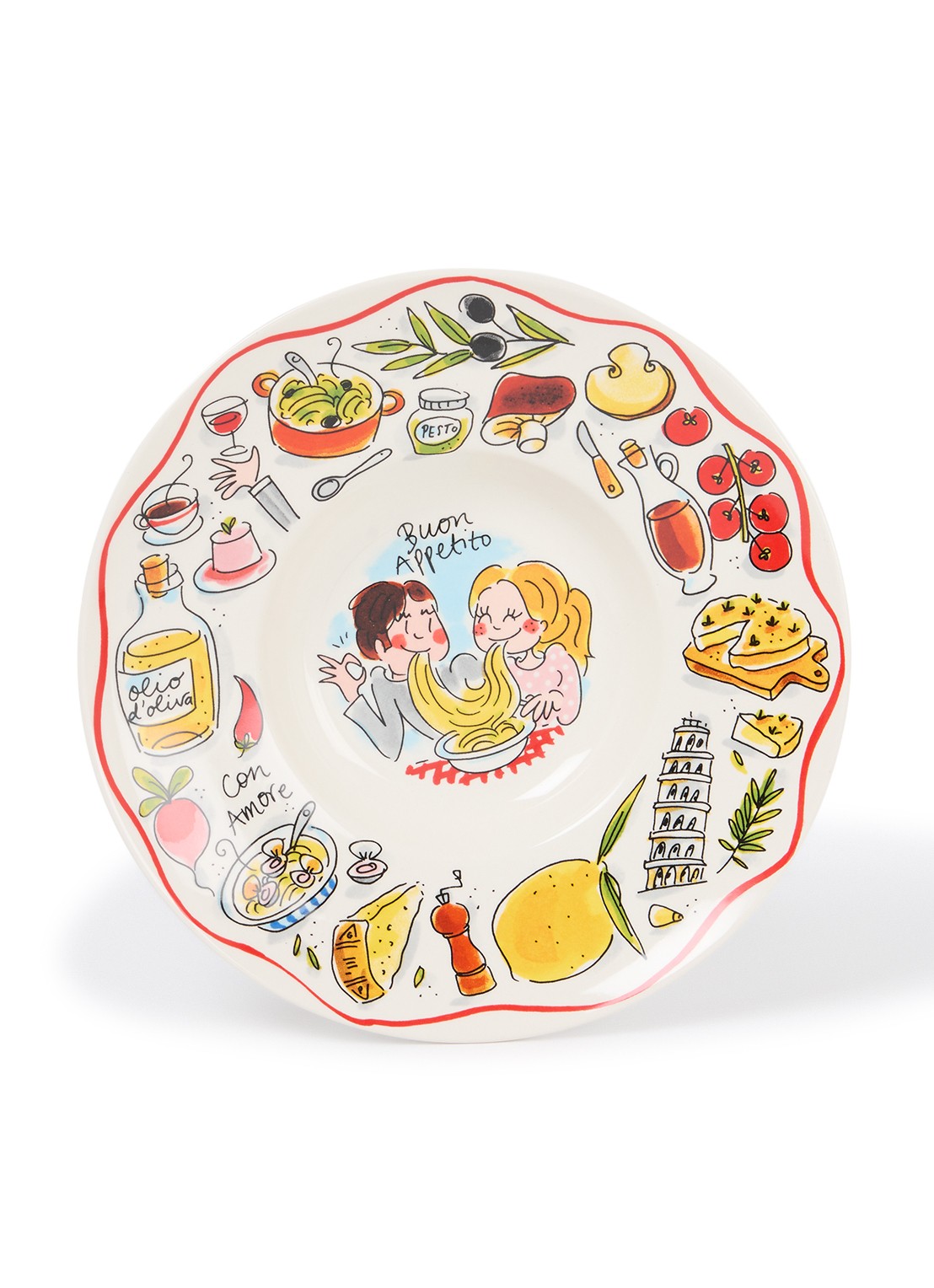 Blond Amsterdam Buon Appetito pastabord 24 cm - voorkant gebroken wit