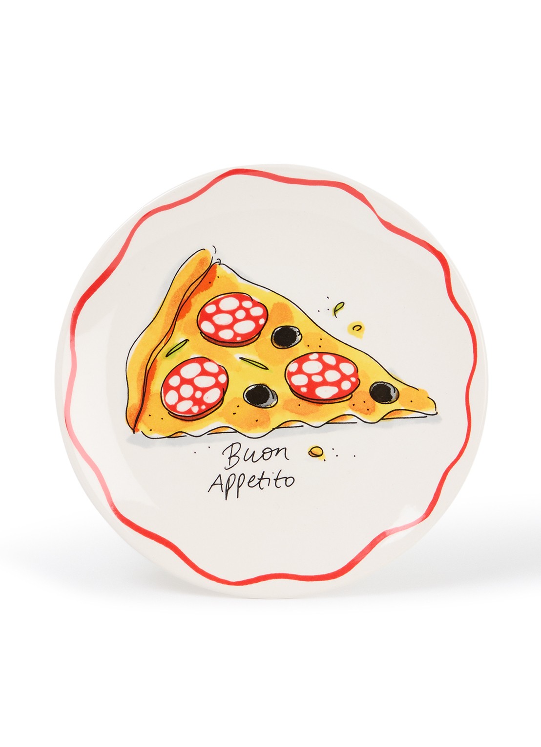 Blond Amsterdam Buon Appetito pizzabord 18 cm - voorkant gebroken wit