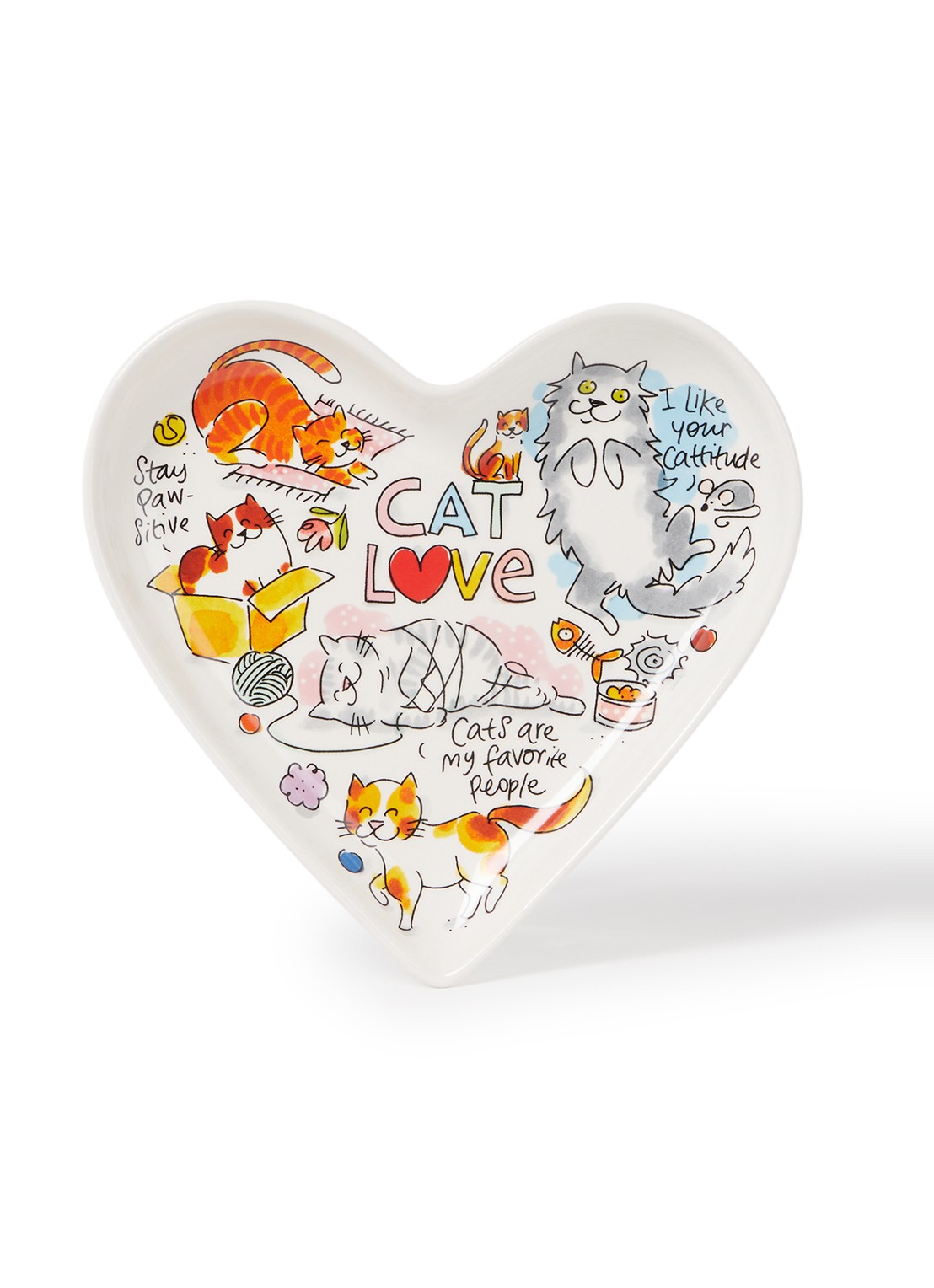 Blond Amsterdam Cat Love serveerschaal 22 cm - voorkant multicolor