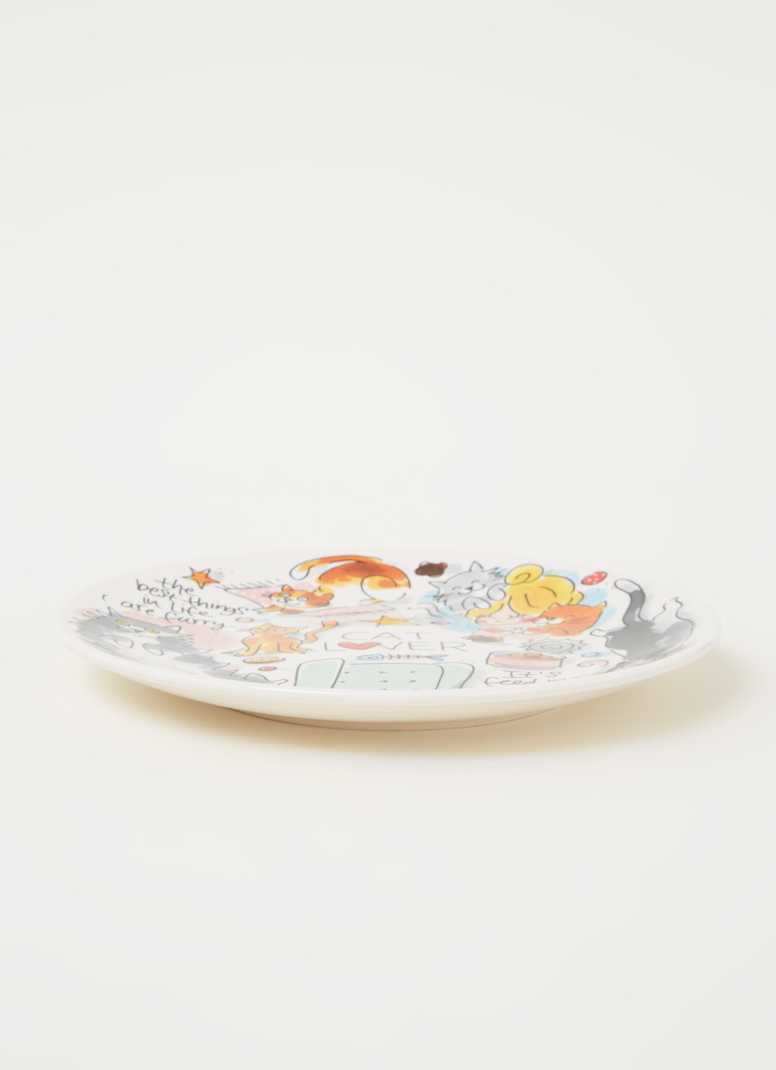 Blond Amsterdam Cat Lover ontbijtbord 22 cm - voorkant 2 multicolor