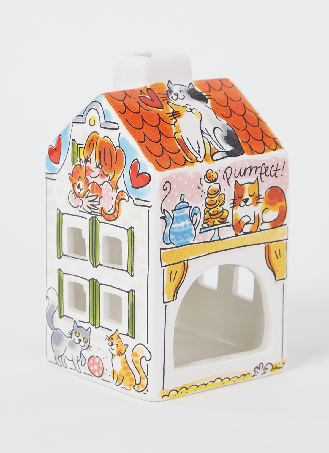 Blond Amsterdam Cat Lover waxinelichthouder - voorkant 2 multicolor