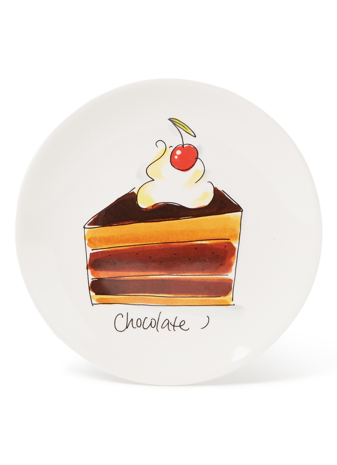 Blond Amsterdam Chocolate gebaksbordje 18 cm - voorkant gebroken wit