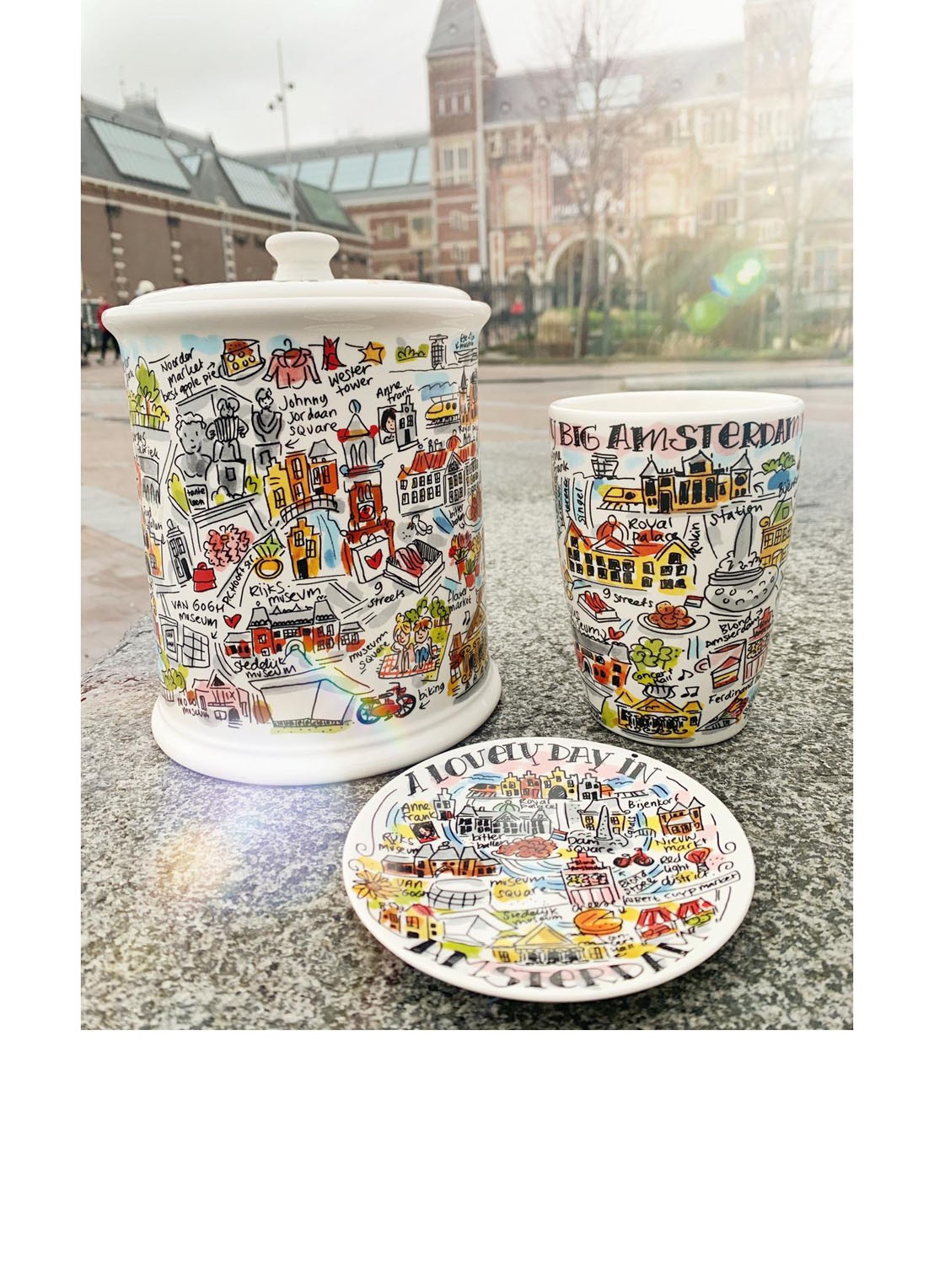 Blond Amsterdam City Amsterdam theetipje 12 cm - voorkant 3 multicolor