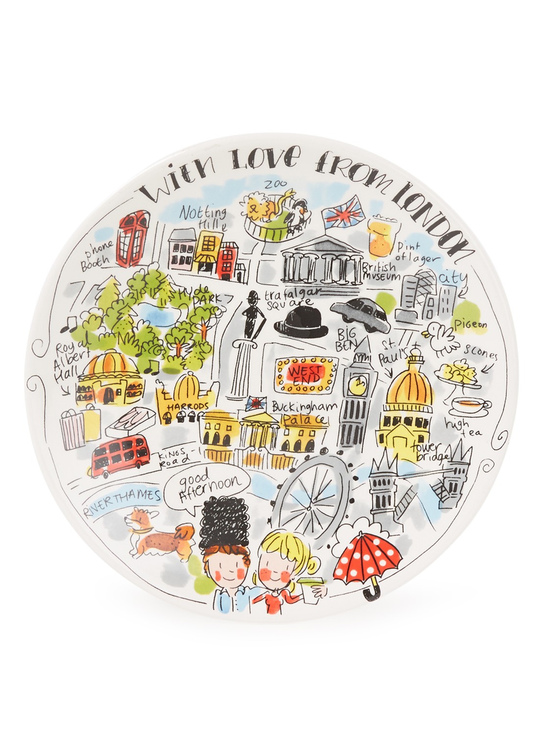 Blond Amsterdam City London ontbijtbord 22 cm - voorkant gebroken wit