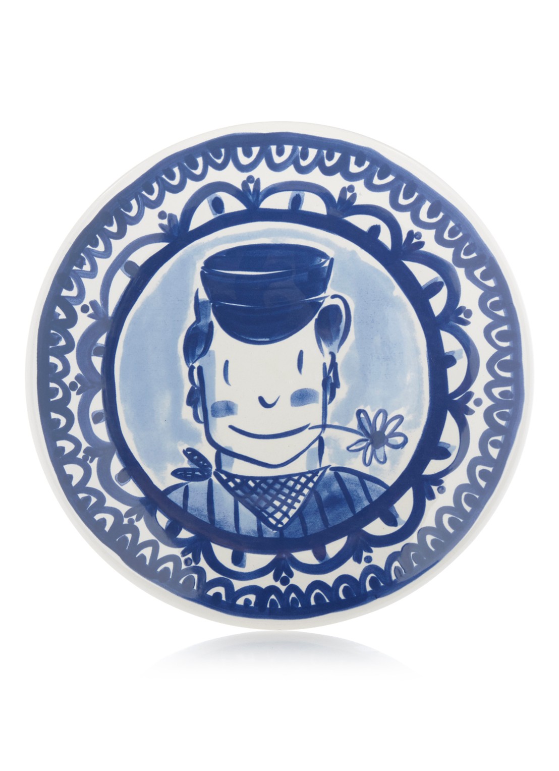 Blond Amsterdam Delfts Blond dinerbord 26 cm - voorkant donkerblauw