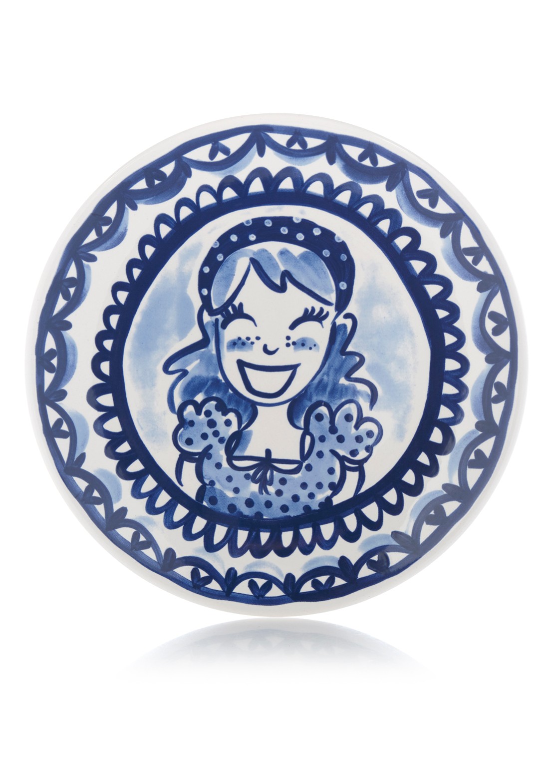 Blond Amsterdam Delfts Blond dinerbord 26 cm - voorkant donkerblauw