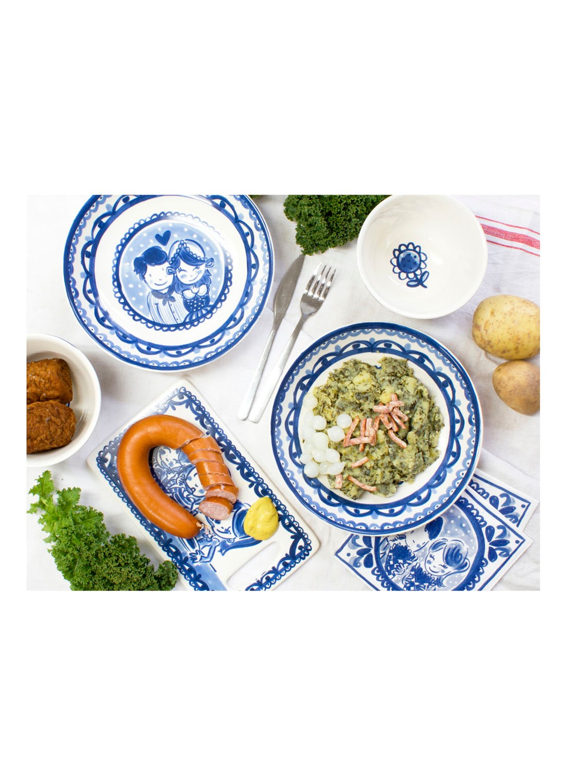 Blond Amsterdam Delfts Blond dinerbord 26 cm - voorkant 2 donkerblauw