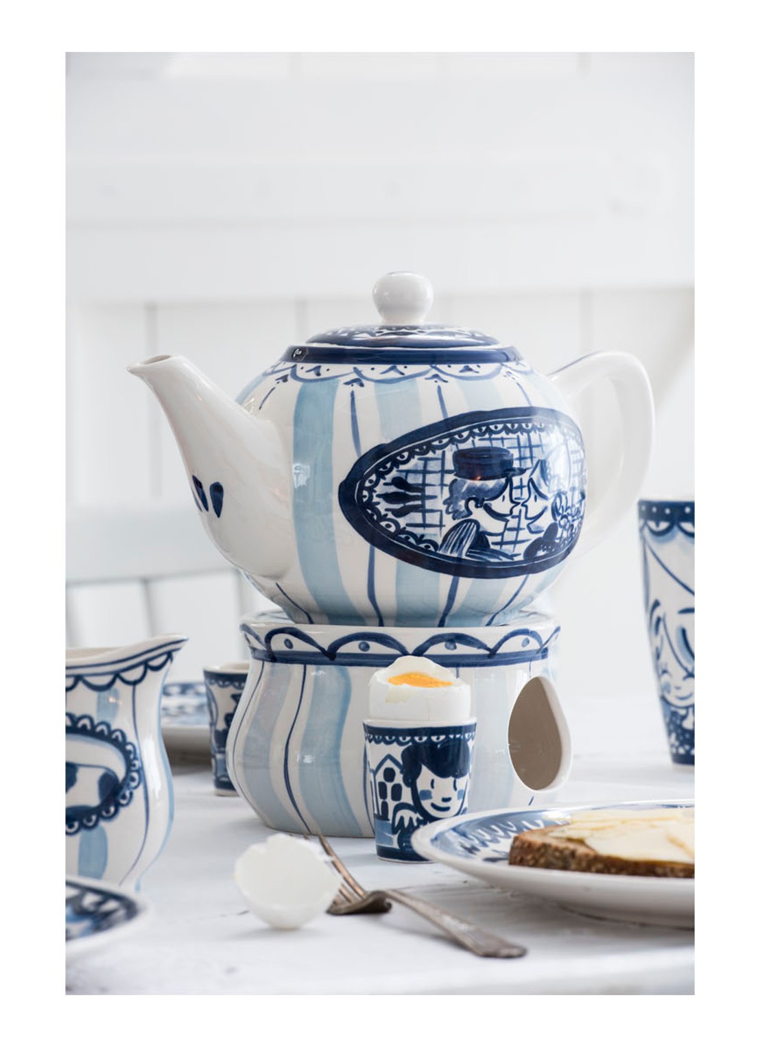 Blond Amsterdam Delfts Blond gebaksbordje 18 cm - detail blauw
