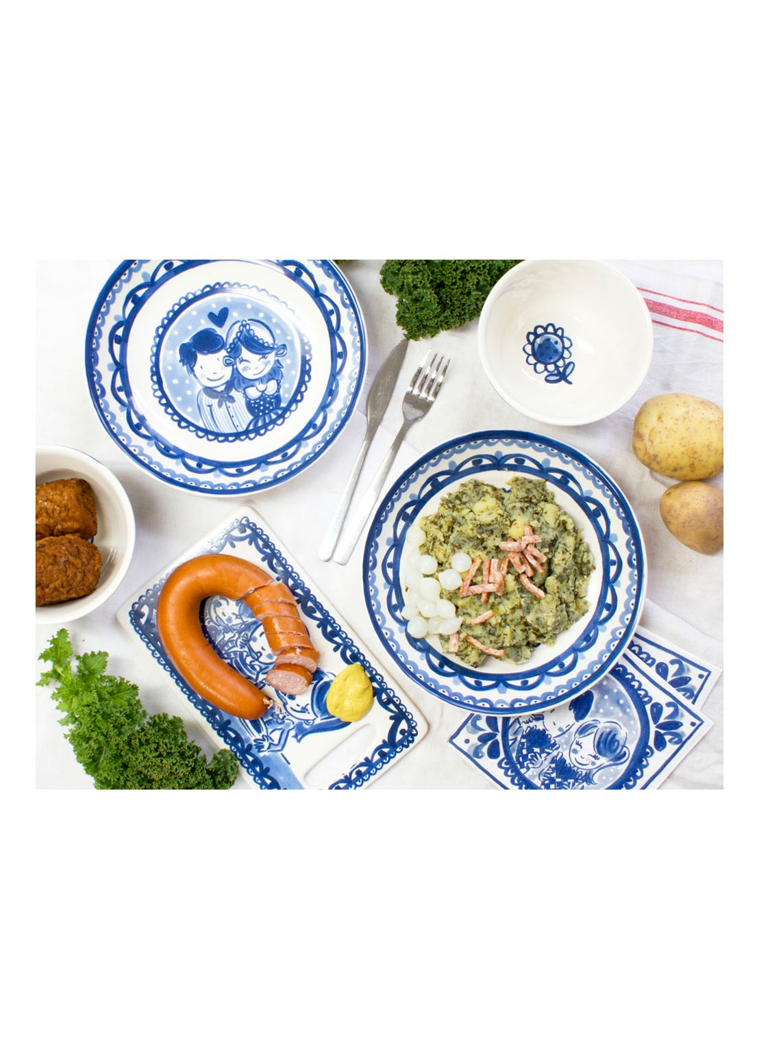 Blond Amsterdam Delfts Blond kom 13,5 cm - detail 3 blauw