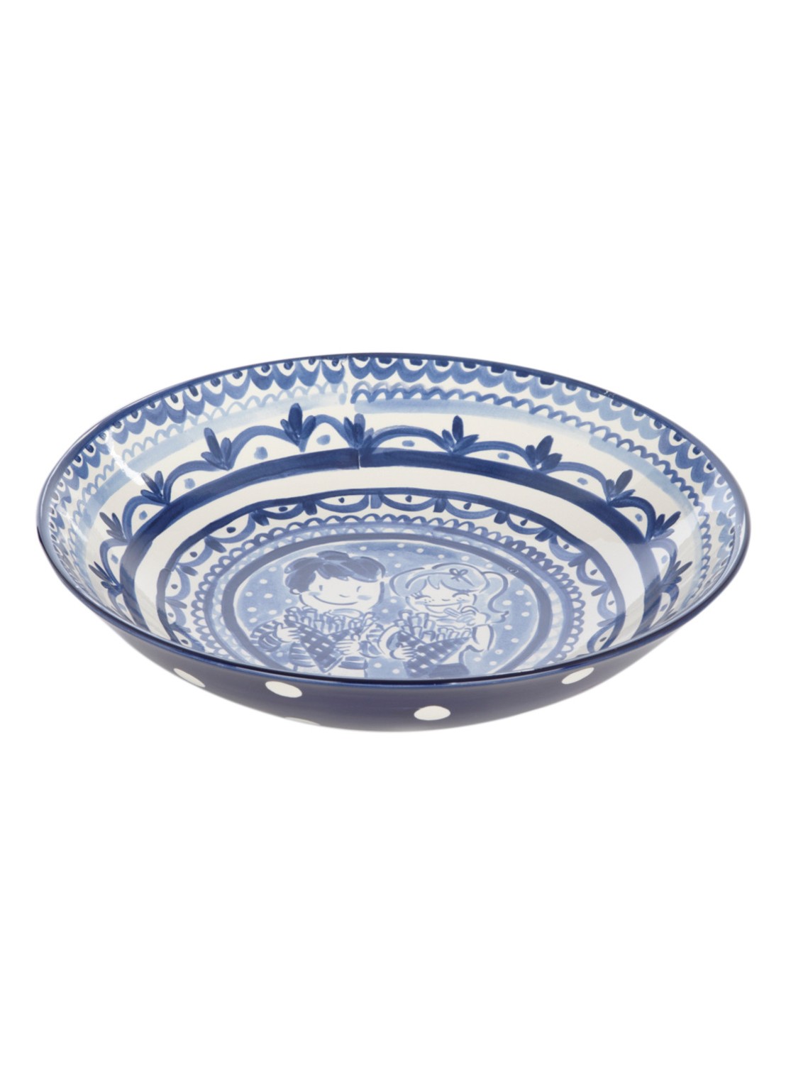 Blond Amsterdam Delfts Blond serveerschaal 36,5 cm - voorkant 2 blauw