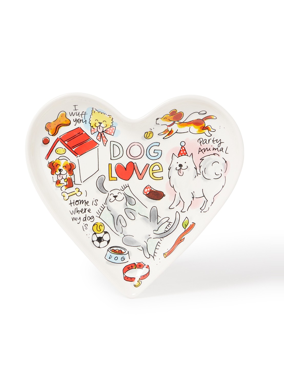 Blond Amsterdam Dog Love serveerschaal 22 cm - voorkant multicolor