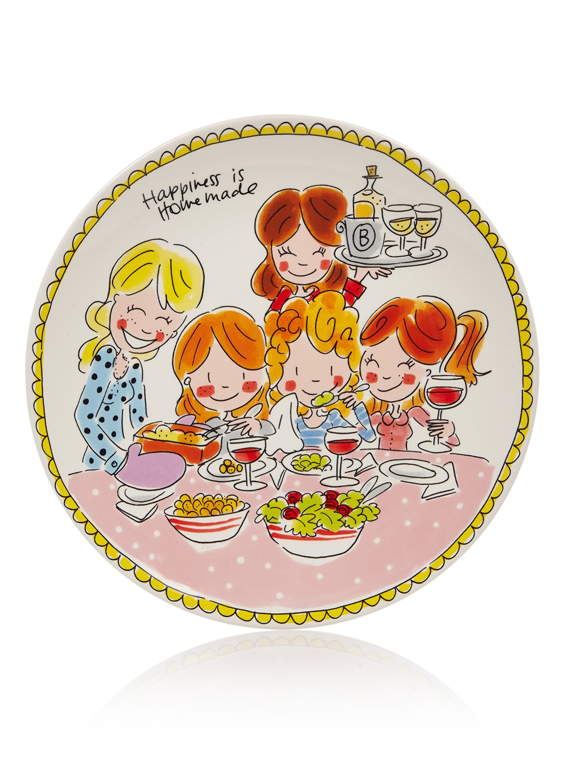 Blond Amsterdam Even Bijkletsen Girls dinerbord 26 cm - voorkant multicolor