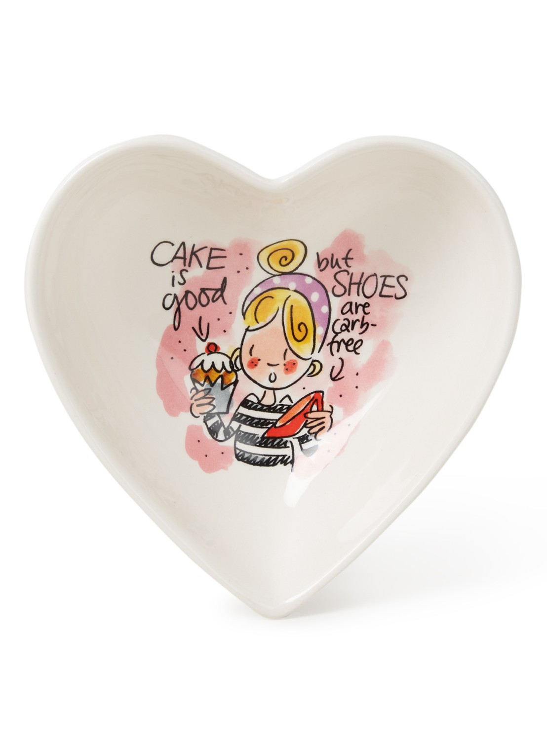 Blond Amsterdam Even Bijkletsen Heart kom 16,5 cm - voorkant 2 wit