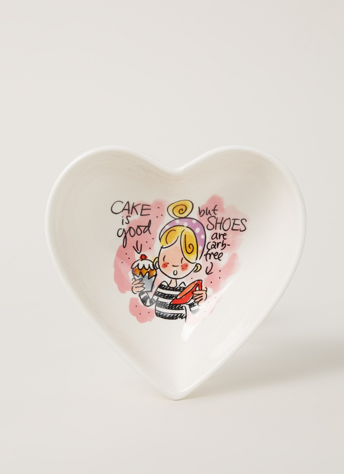 Blond Amsterdam Even Bijkletsen Heart kom 16,5 cm - voorkant 3 wit