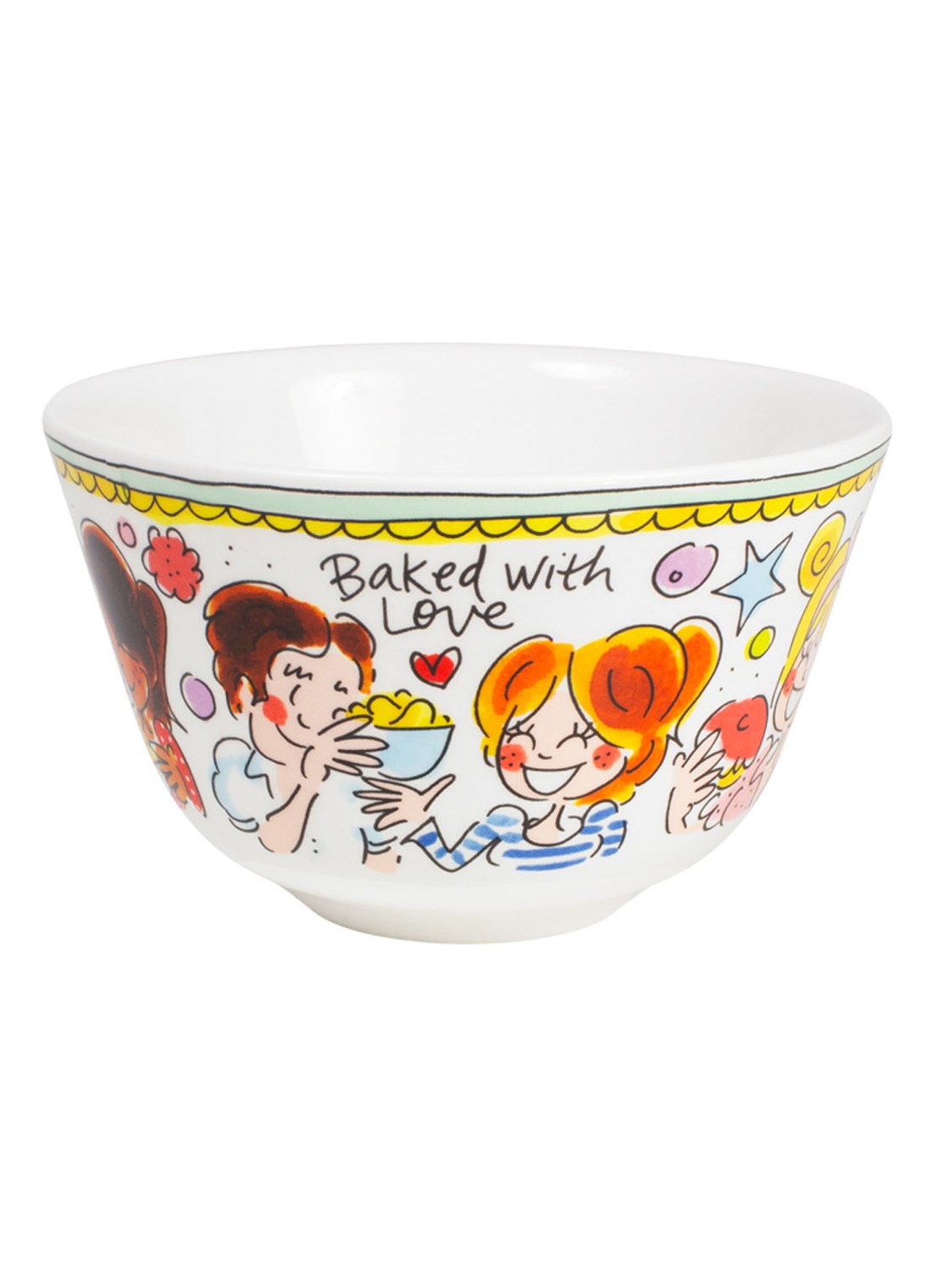 Blond Amsterdam Even Bijkletsen kom 14 cm - voorkant 3 multicolor