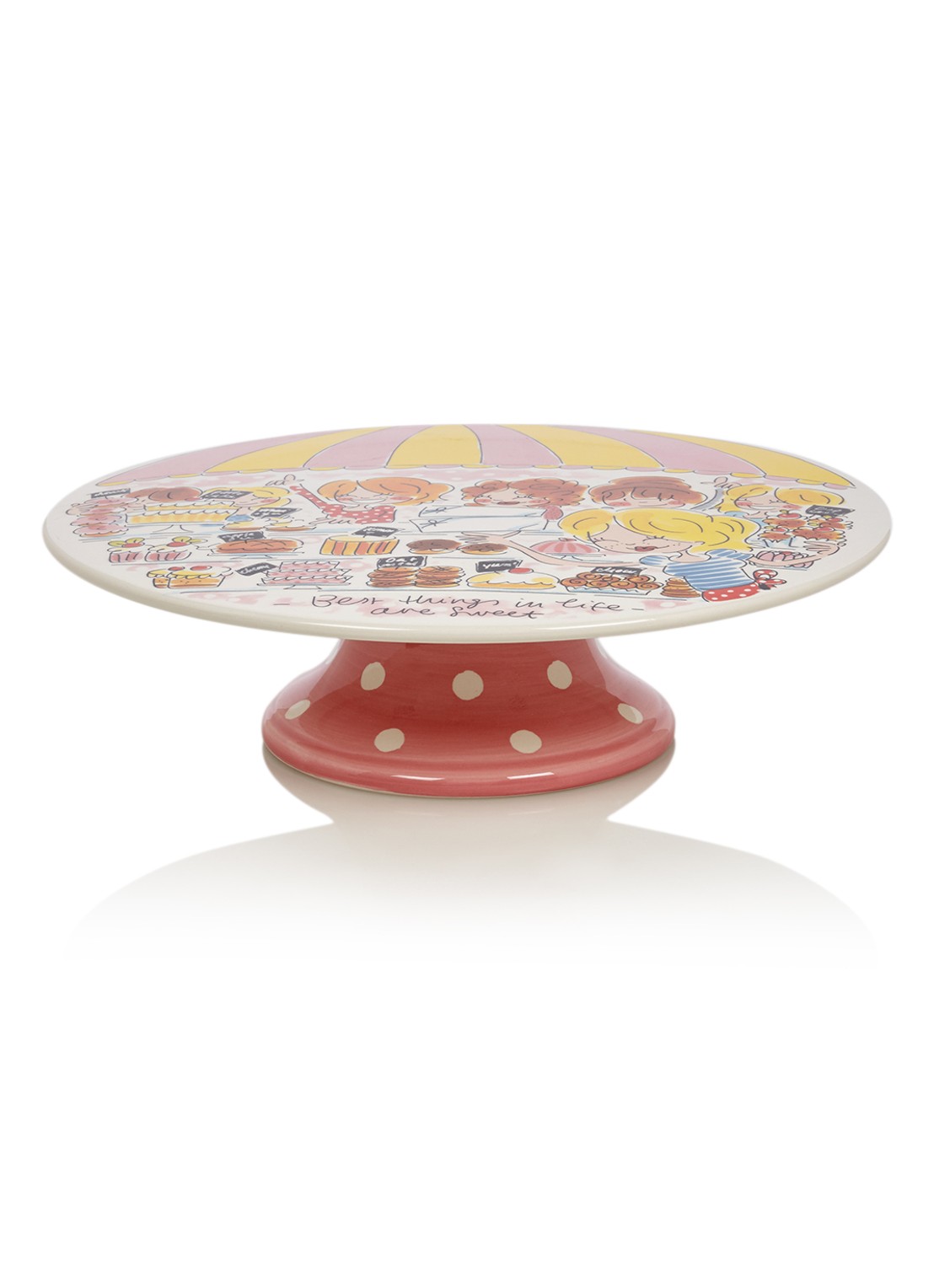 Blond Amsterdam Even Bijkletsen taartplateau 32 cm - voorkant 2 multicolor