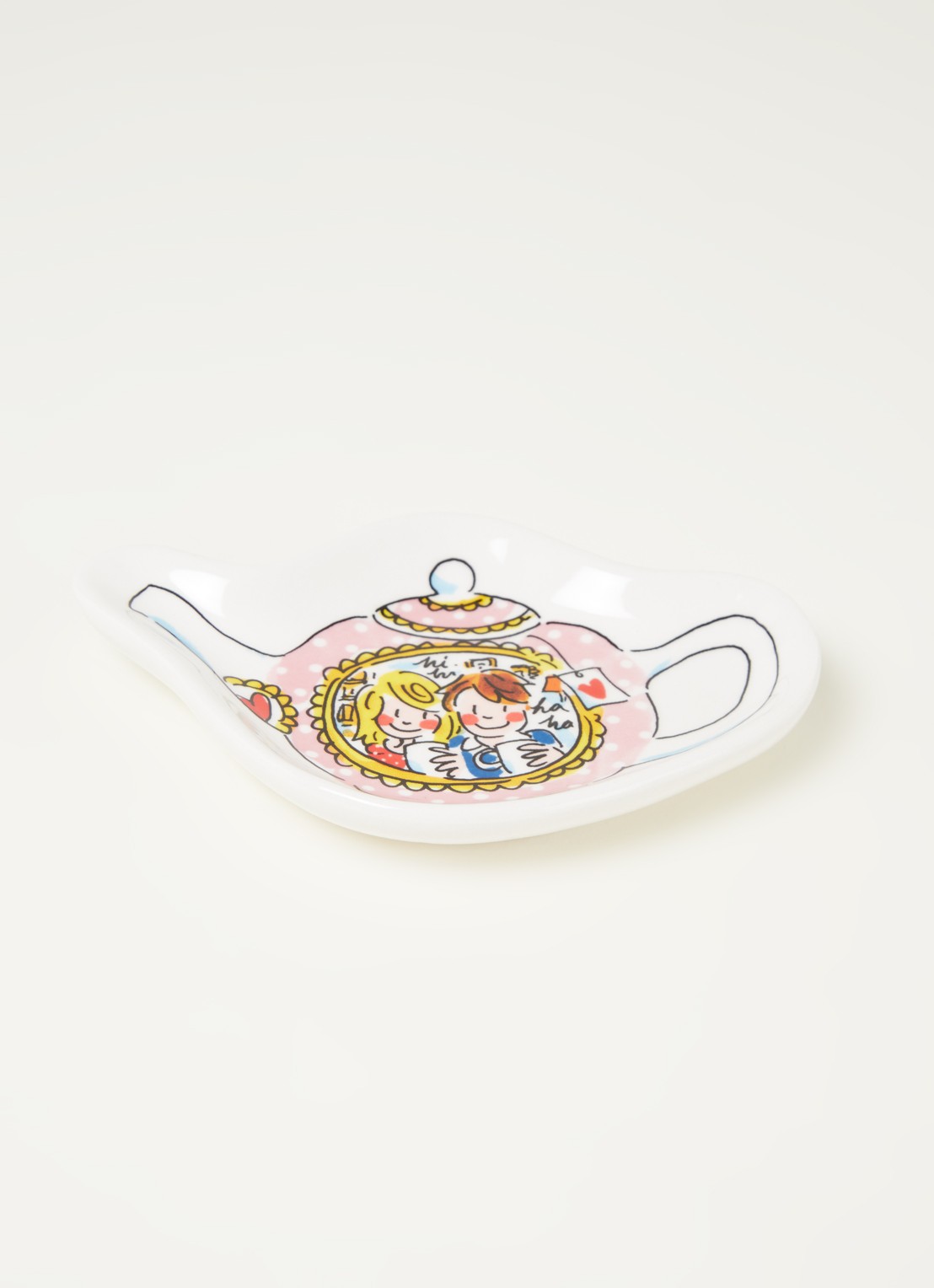 Blond Amsterdam Even Bijkletsen Teatime theetipje 12 cm  - voorkant 2 wit