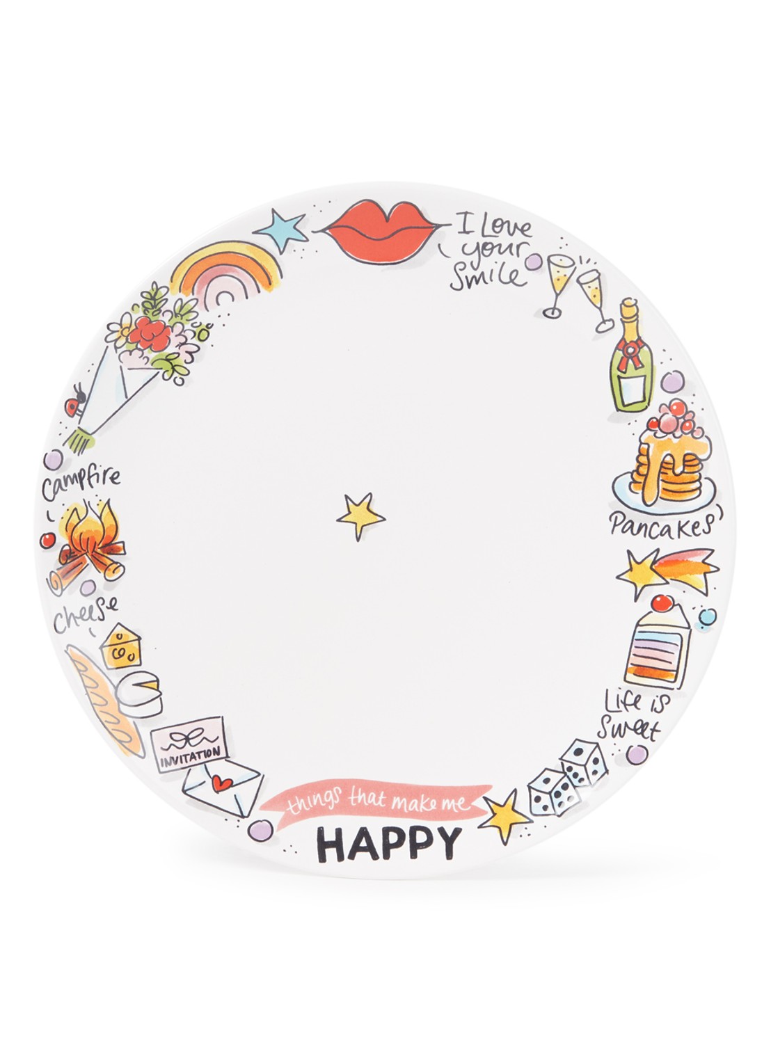 Blond Amsterdam Happy dinerbord 26 cm - voorkant multicolor