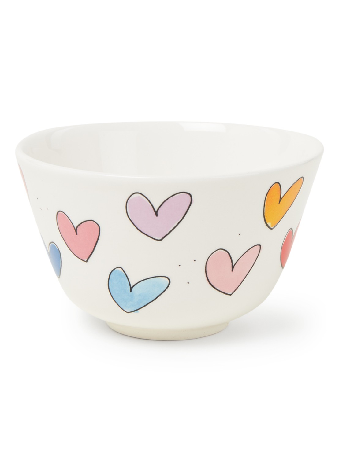 Blond Amsterdam Hearts kom 14 cm - voorkant 2 wit