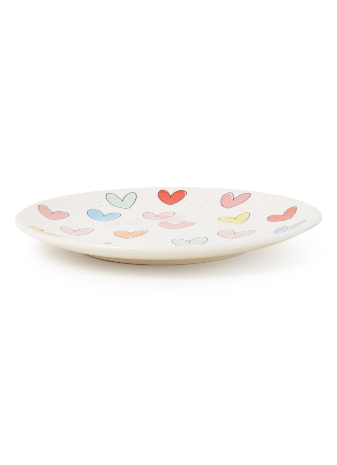 Blond Amsterdam Hearts ontbijtbord 22 cm - voorkant wit