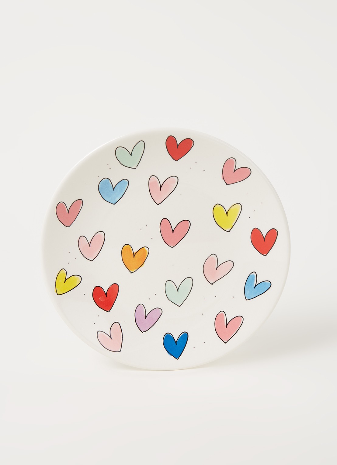 Blond Amsterdam Hearts ontbijtbord 22 cm - voorkant 2 wit