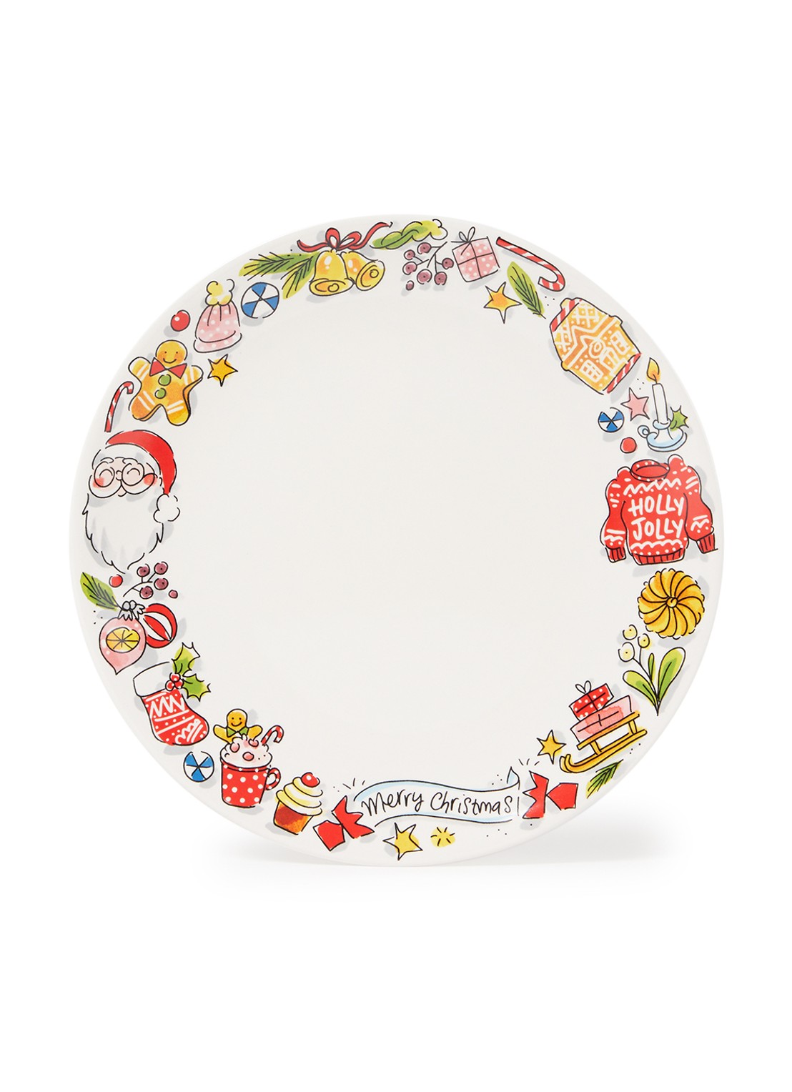 Blond Amsterdam Holly Jolly dinerbord 26 cm - voorkant multicolor