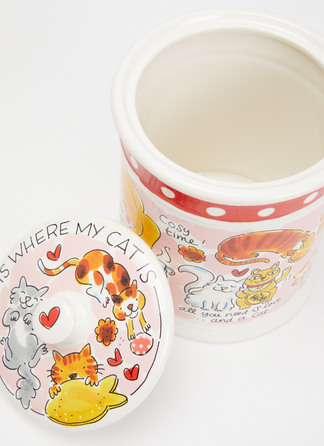 Blond Amsterdam Home Is Where The Cat Is voorraadpot 22 cm - voorkant 2 roze