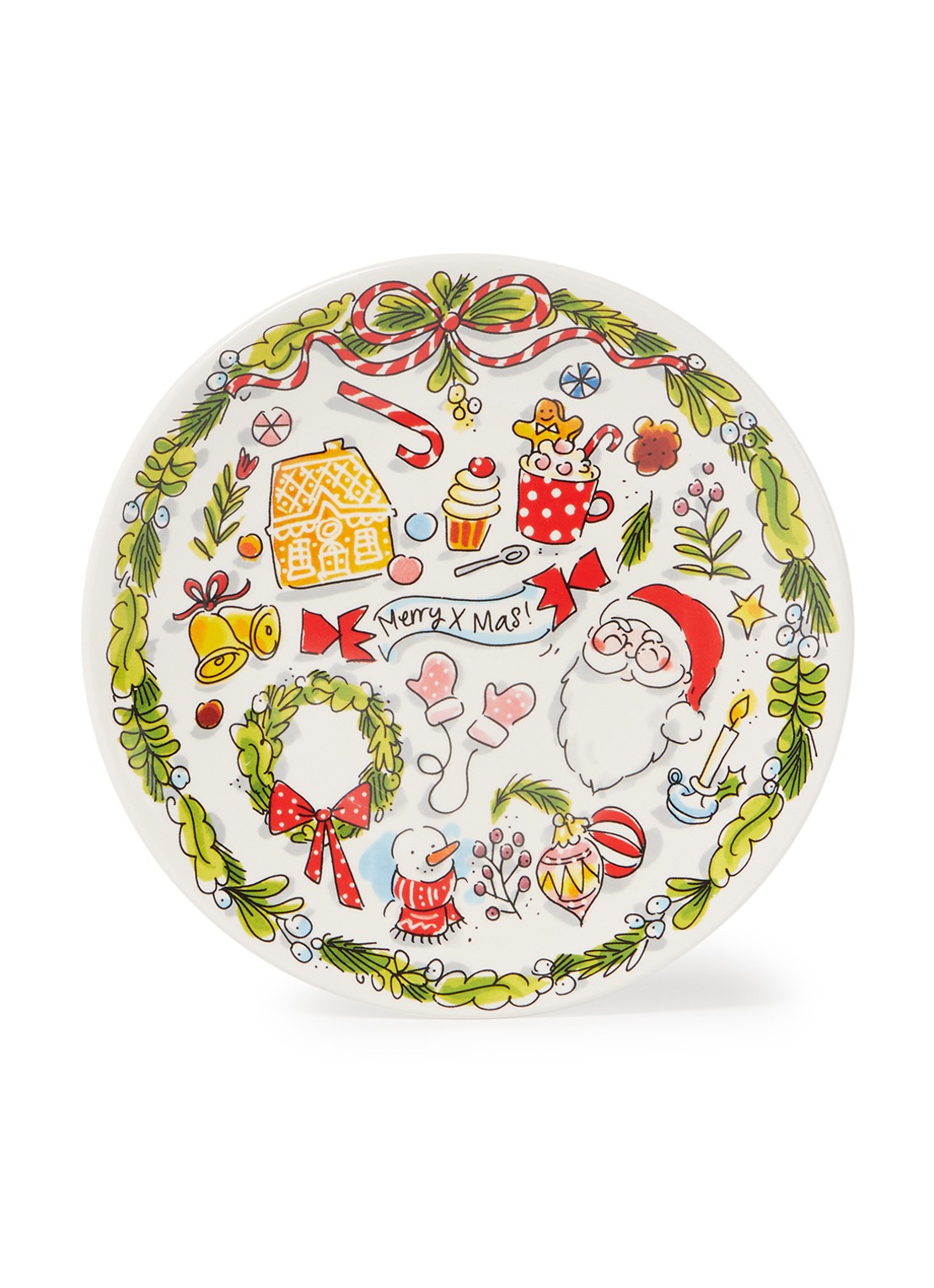 Blond Amsterdam Kerstman ontbijtbord 22 cm - voorkant 2 multicolor