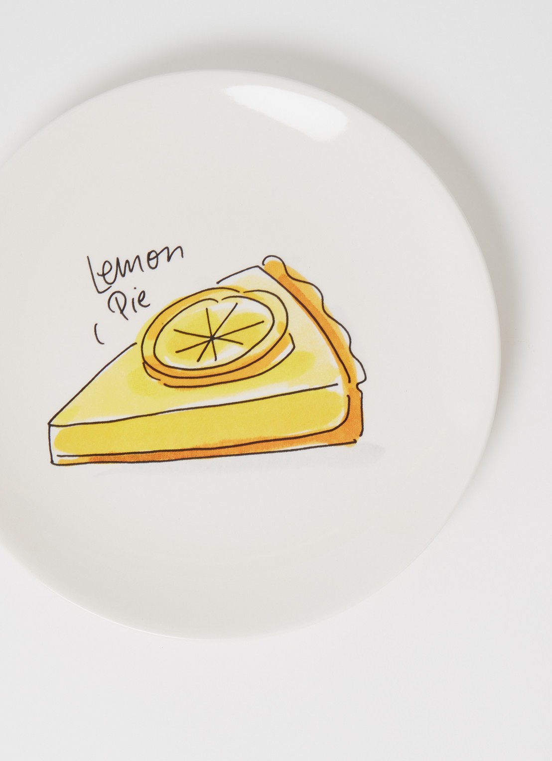 Blond Amsterdam Lemon Pie gebaksbordje 18 cm - detail gebroken wit