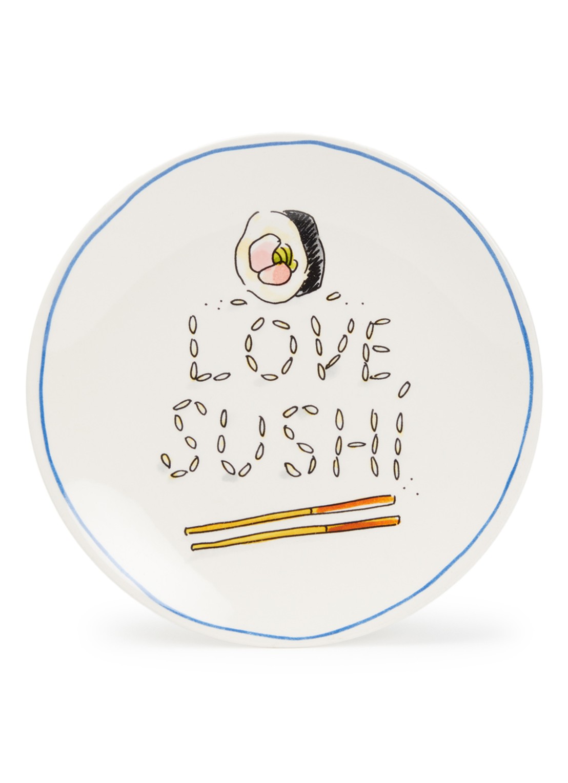 Blond Amsterdam Love Sushi gebaksbordje 18 cm - voorkant 3 gebroken wit
