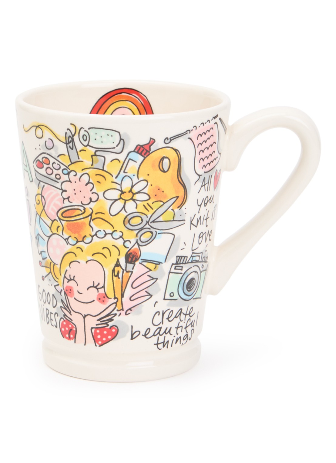 Blond Amsterdam Miss Creativity XL mok 50 cl - voorkant gebroken wit