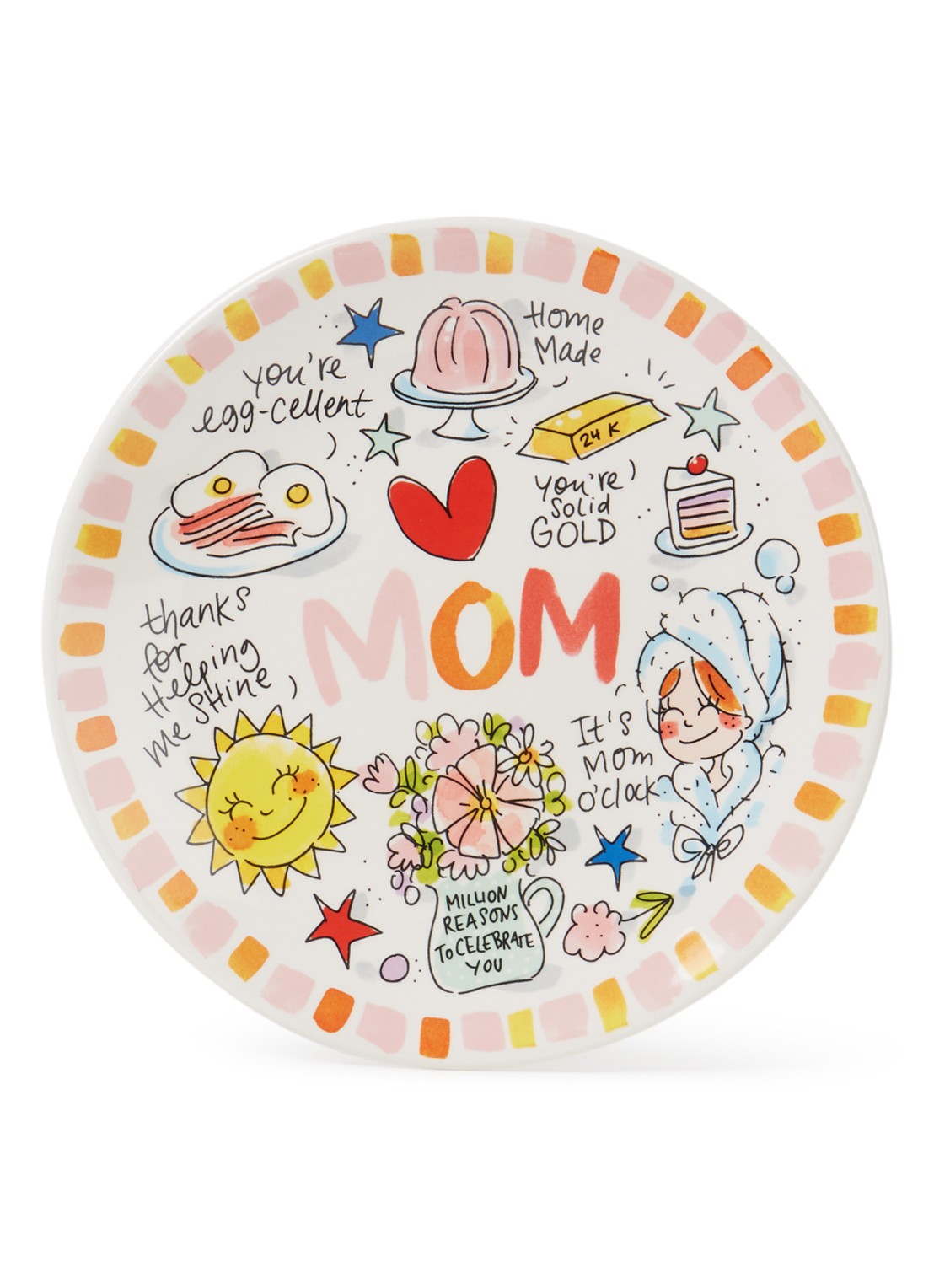 Blond Amsterdam Moederdag Mom ontbijtbord 22 cm  - voorkant wit