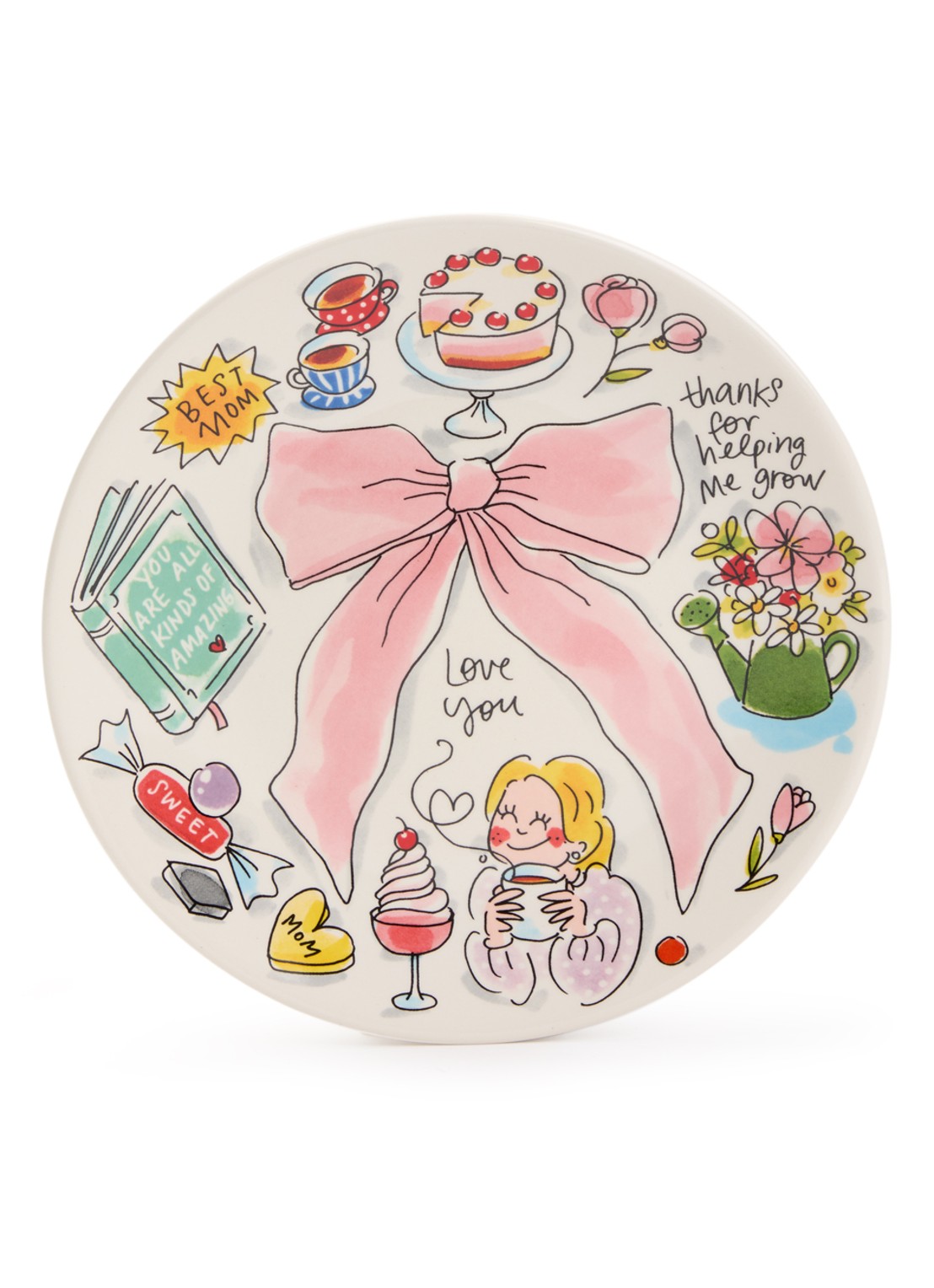 Blond Amsterdam Mom ontbijtbord 22 cm - voorkant gebroken wit