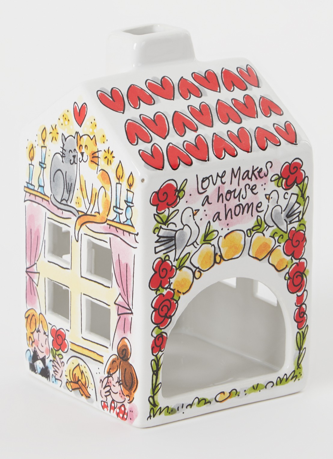 Blond Amsterdam My Love waxinelichthouder 14 cm - voorkant 2 multicolor