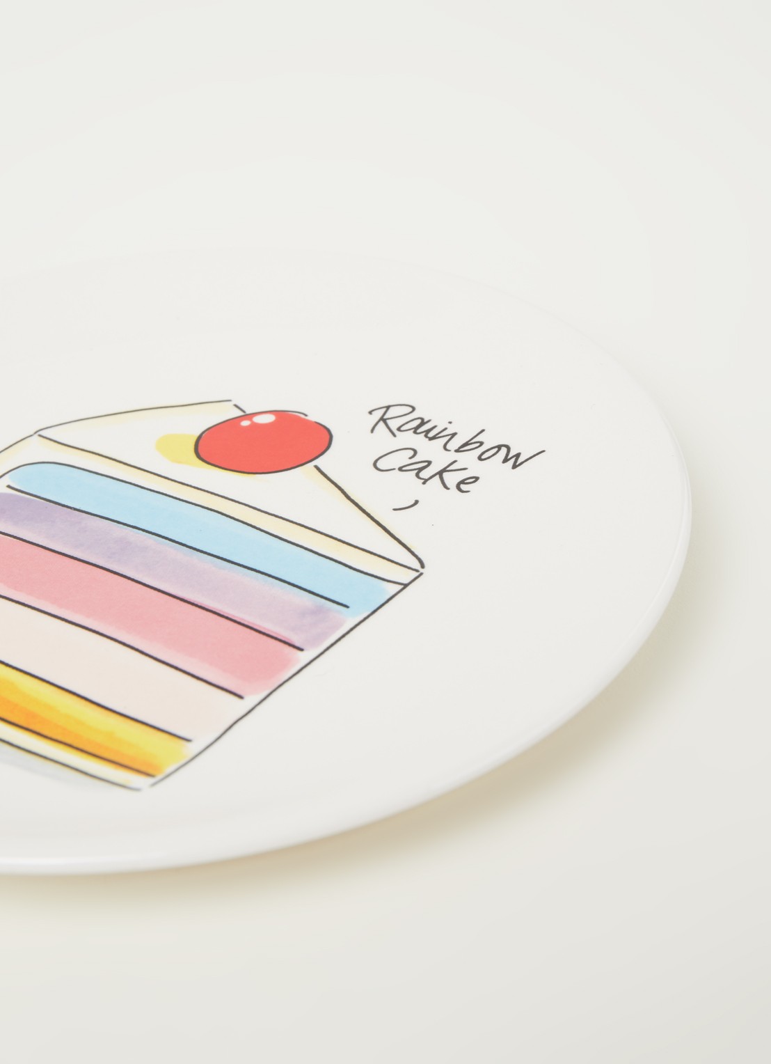 Blond Amsterdam Rainbow Cake gebaksbordje 18 cm - detail wit