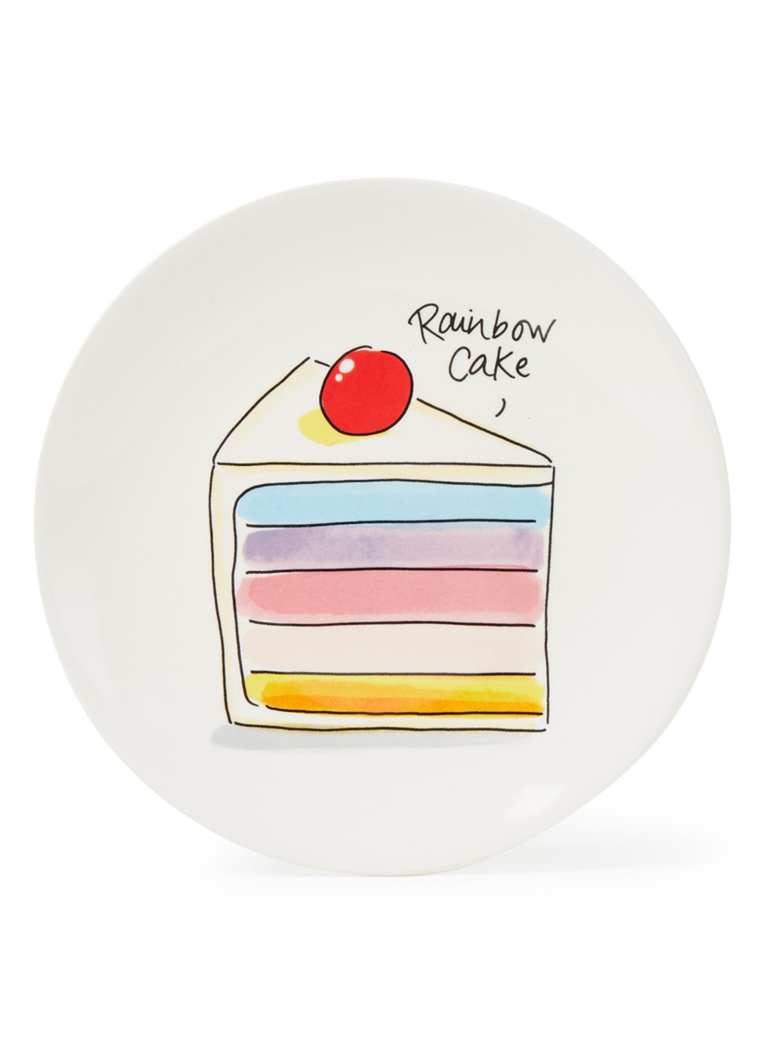 Blond Amsterdam Rainbow Cake gebaksbordje 18 cm - voorkant 2 wit