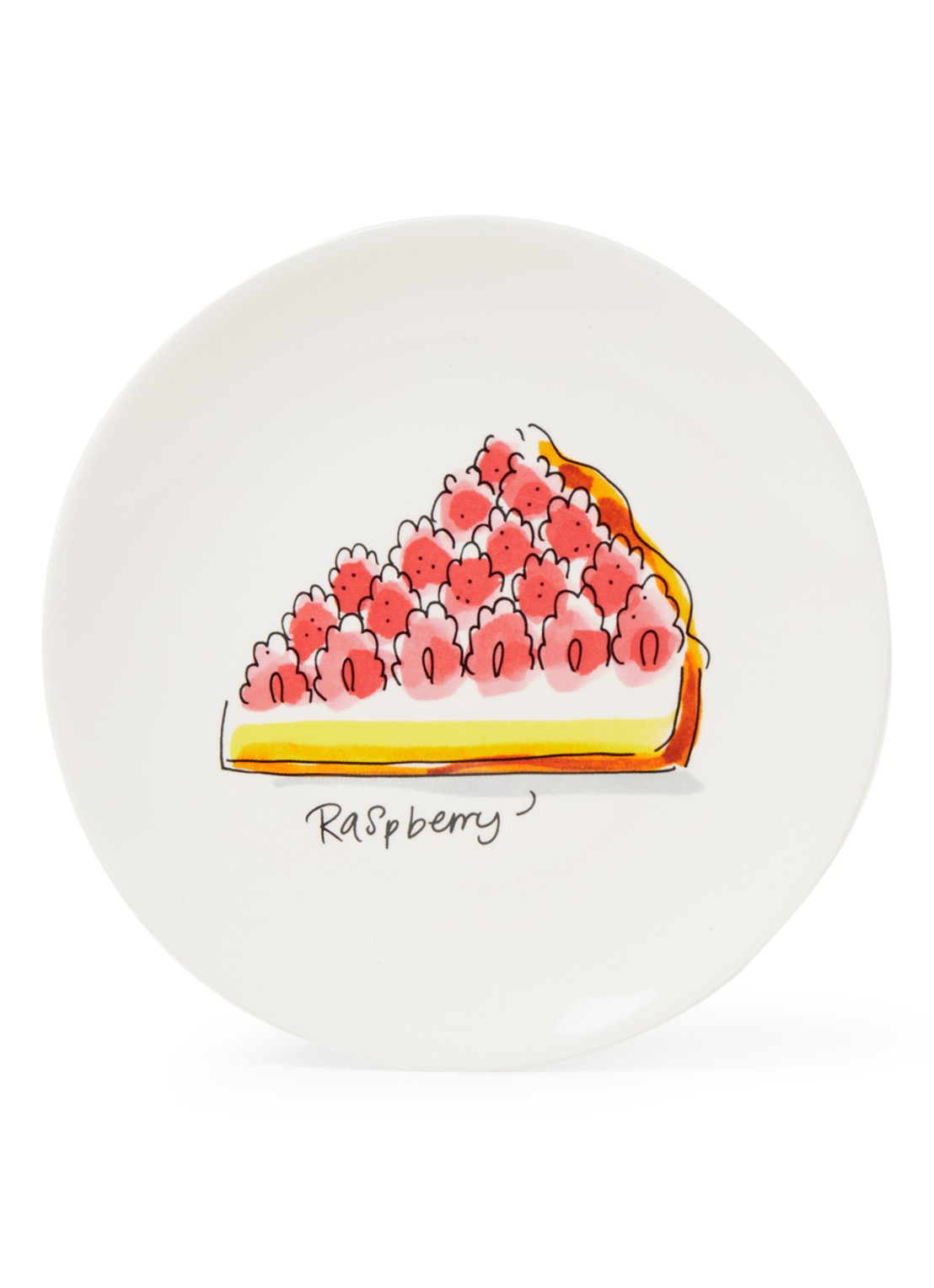 Blond Amsterdam Raspberry Pie gebaksbordje 18 cm - voorkant 2 wit