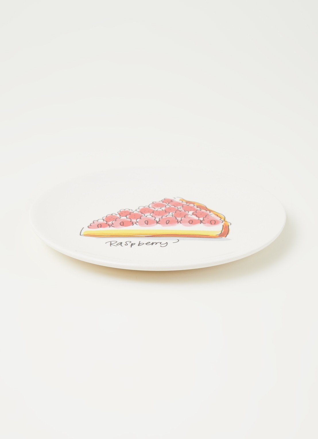 Blond Amsterdam Raspberry Pie gebaksbordje 18 cm - voorkant 3 wit