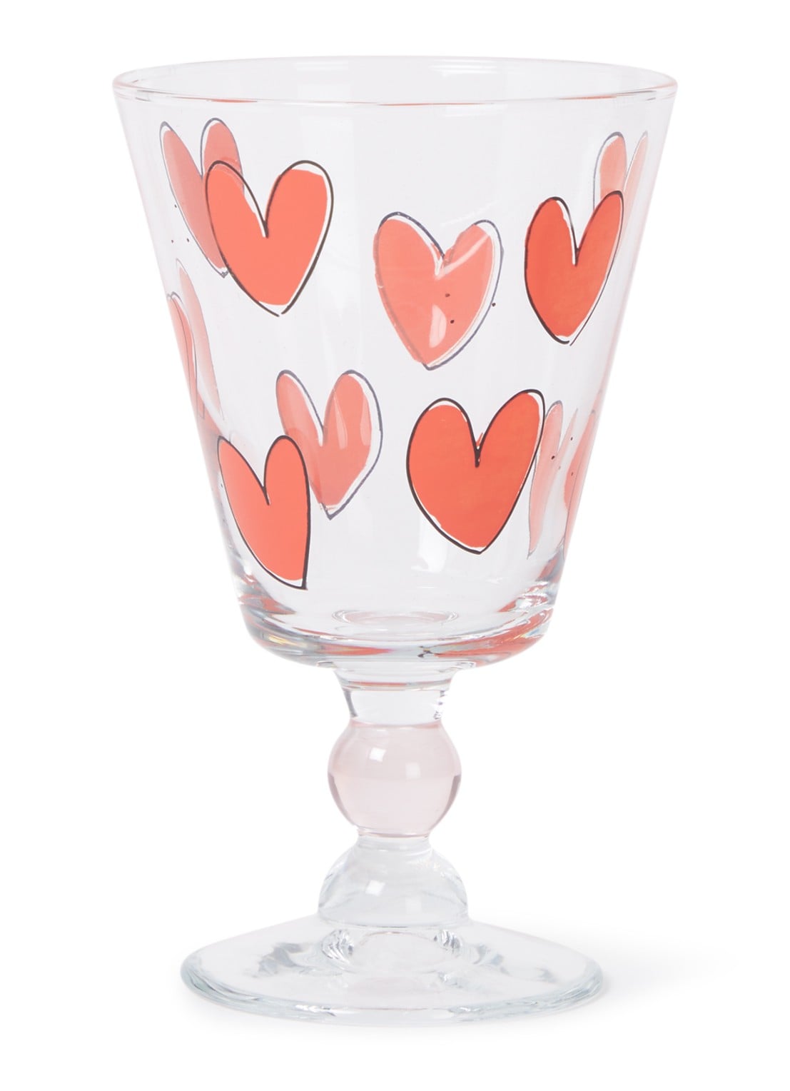 Blond Amsterdam Rode Hartjes wijnglas 17 cl - voorkant 2 rood
