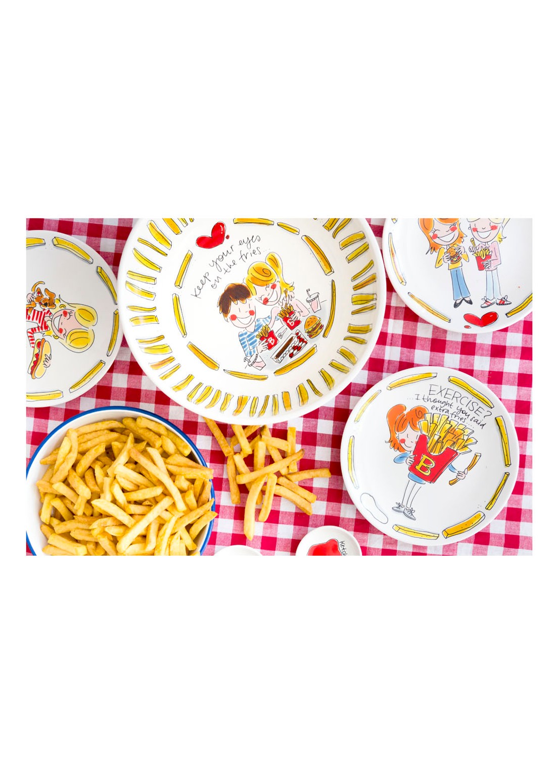 Blond Amsterdam Snack Burger gebaksbordje 20 x 16 cm - detail 5 wit