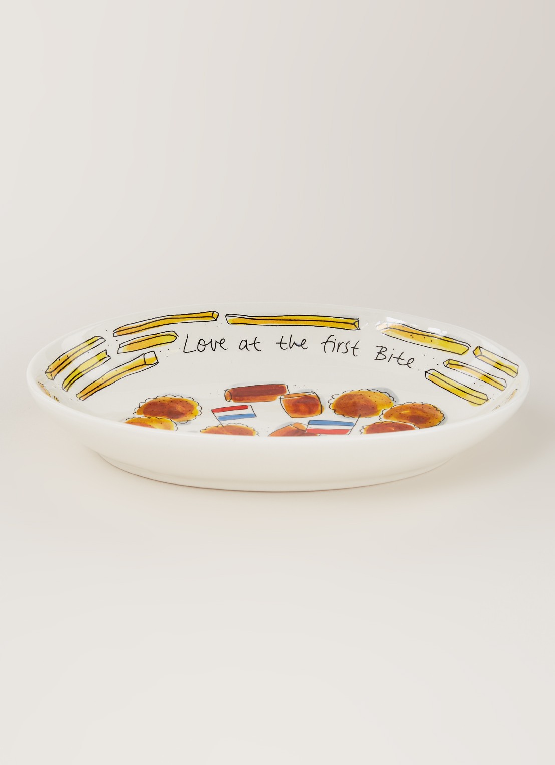 Blond Amsterdam Snack partyschaal 29 cm - detail wit