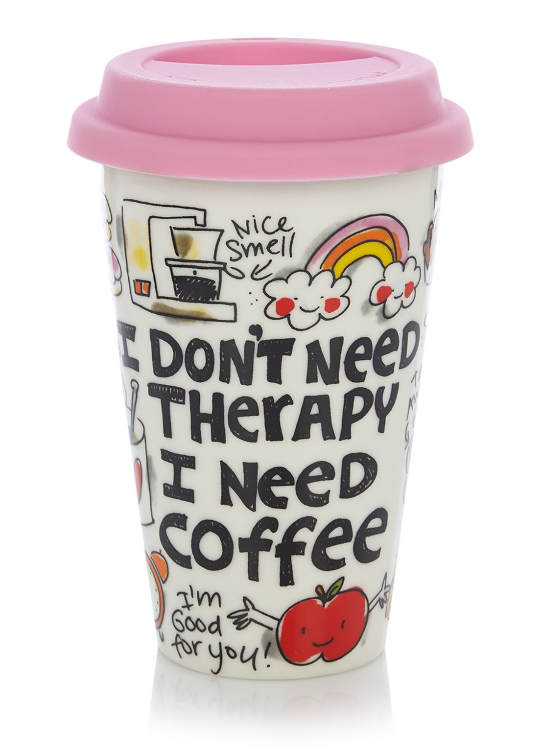 Blond Amsterdam Therapy koffiebeker - voorkant gebroken wit