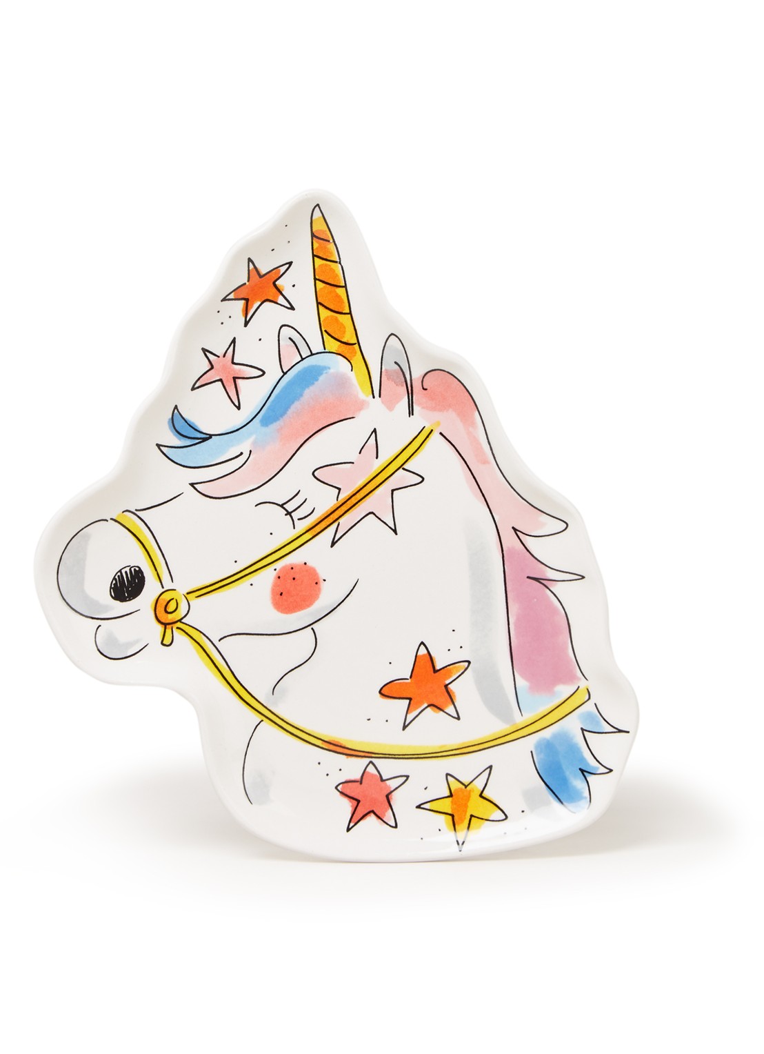 Blond Amsterdam Unicorn gebaksbord 19,5 cm - voorkant 2 wit