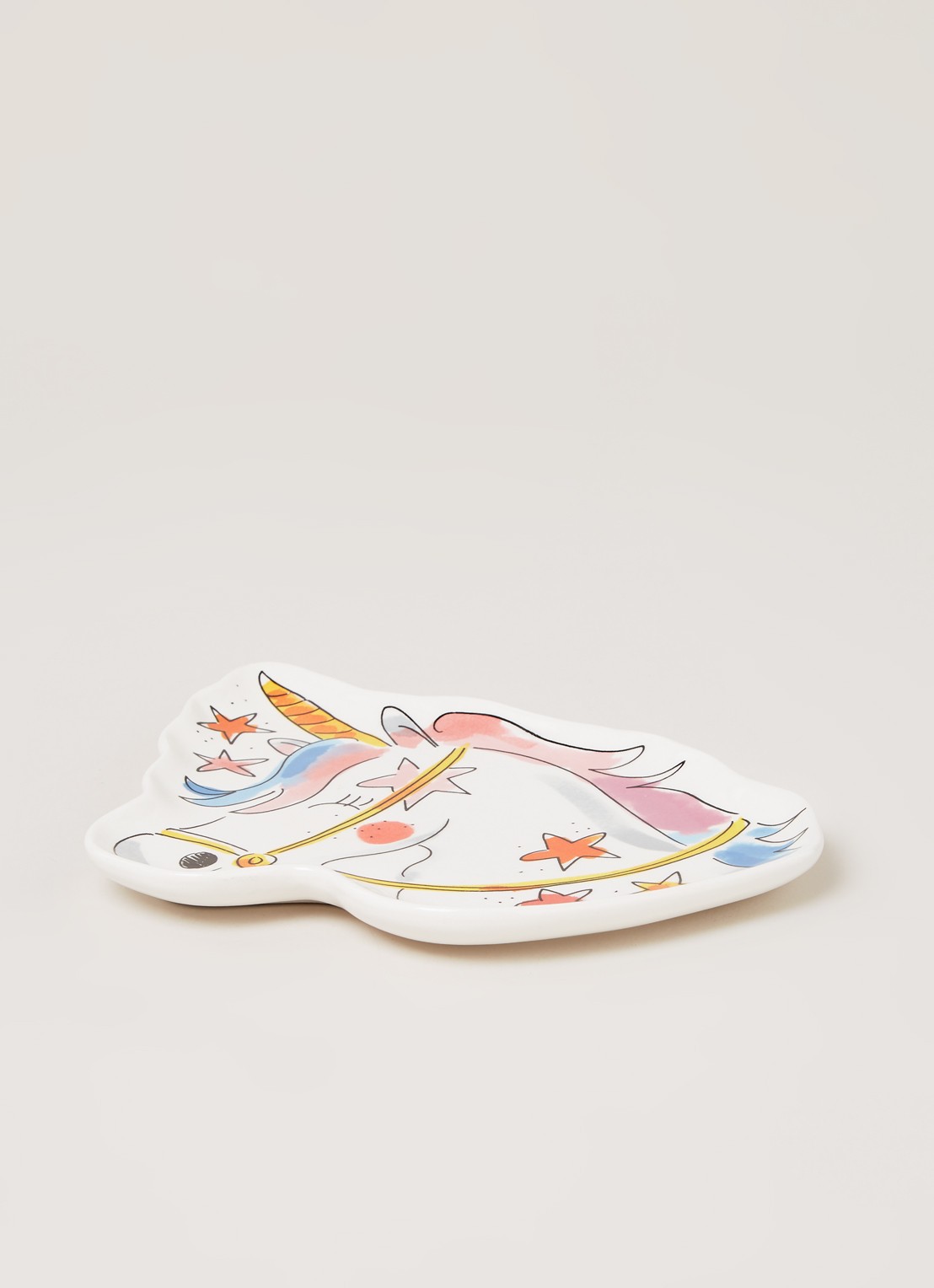 Blond Amsterdam Unicorn gebaksbord 19,5 cm - voorkant 3 wit