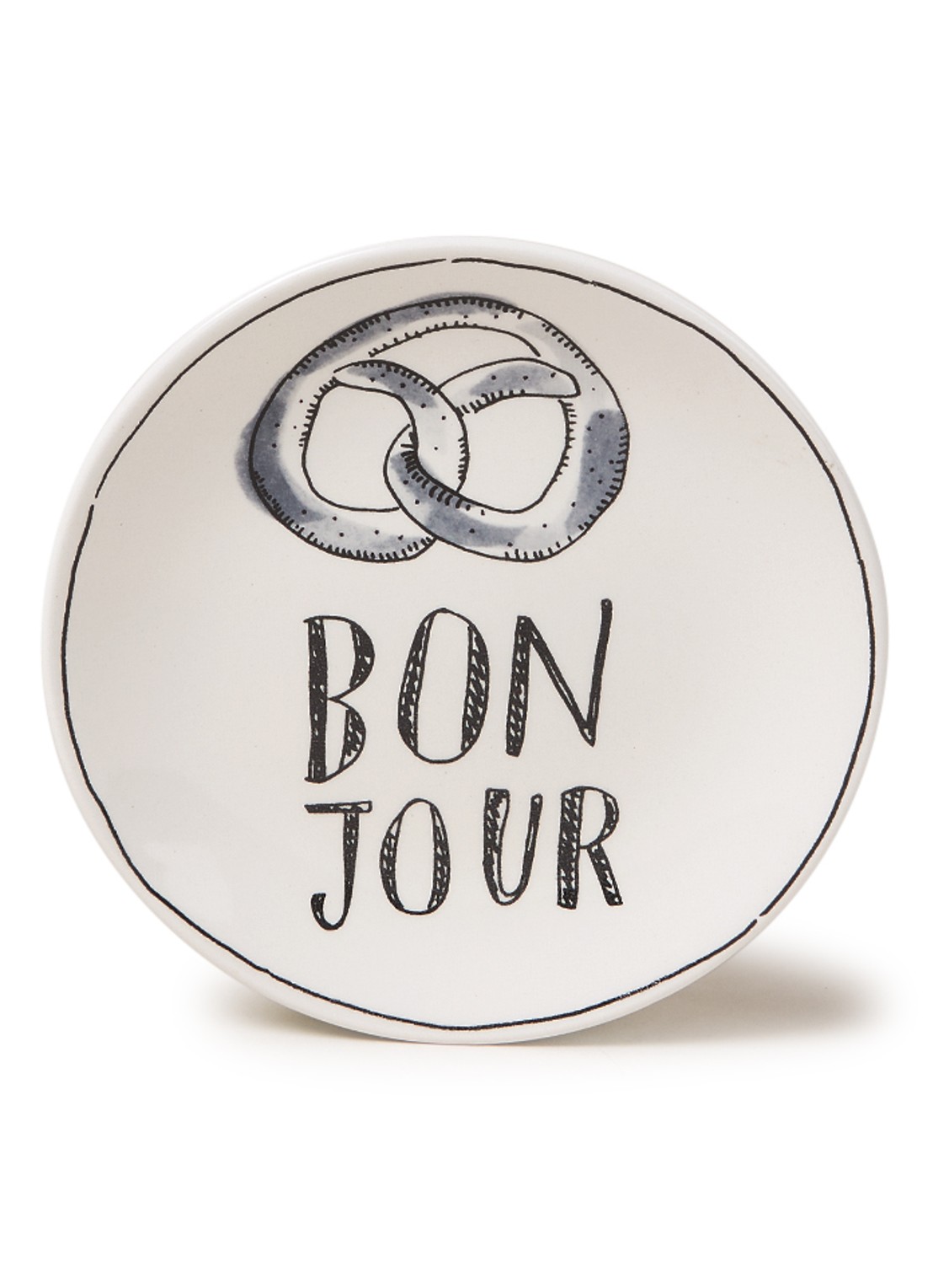 Blond Amsterdam X Noir Bonjour gebaksbordje 12 cm - voorkant 2 gebroken wit